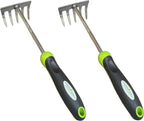Garden Guru Stainless Steel Hand Rake Cultivator Tiller Tool - Stainless Steel for Ultimate Strength - Rust Resistant - Ergonomic Handle - Gardening Cultivating Loosening Weeding Mulching (2 Pack)