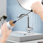 Bottle Brush, 15-inch Stainless Steel Long Handle Cleaning Brush, Kitchen Cleaning Brush, for Cleaning Water Bottles, Glasses, Baby Bottles, Glassware, Food Jars, Cups, Wine Aerators, Brown