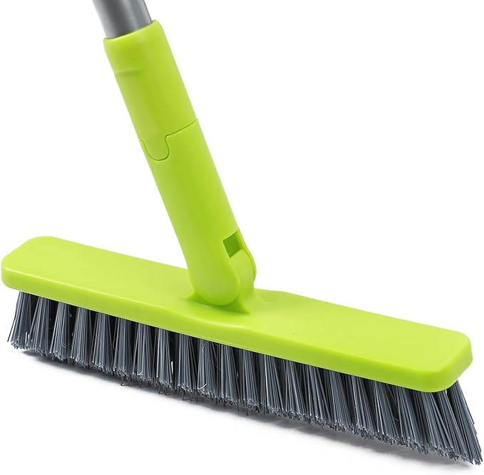 Grout Cleaner Brush with Long Handle, Floor Scrub Brush for Shower Tile, Bathroom Crevice Cleaning Brushes with Heavy Duty Stiff Bristles
