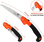 Folding Pruning Saw, Hand Held Design Jab Saw for Trimming Gardening Camping Hiking PVC Bone Cutting Wood, Portable Survival Foldable Saw with Rugged Blade(7") Ergonomic Non-Slip Handle Security Lock