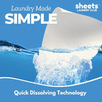 Sheets Laundry Club - Liquidless Laundry Detergent Sheets, 100 Loads - Fresh Linen Scent, Eco-Friendly, Quick-Dissolving Formula, Hypoallergenic, Septic Safe, Plastic-Free Packaging - 50 Sheets