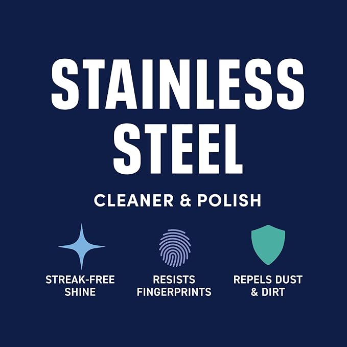 Bioesque Stainless Steel Cleaner & Polish, Heavy Duty, Non-Abrasive, 32 Fl Oz (Pack of 1)