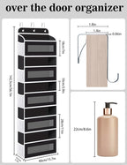 Over The Door Organizer, 5 Shelves Closet Door Hanging Organizer with 10 Mesh Pockets, Nursery Closet Organizer, Baby Essentials, Dorm Room Essentials for Girls