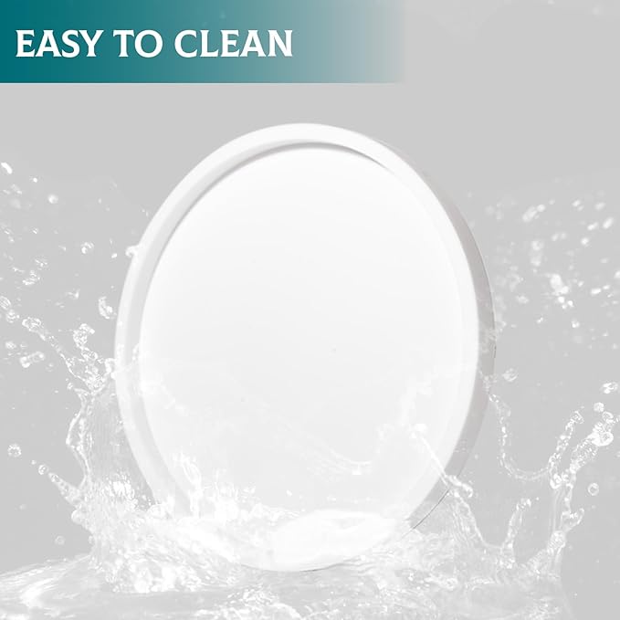 Silicone Bathroom Tray Round Vanity Tray Decorative Soap Holder Kitchen Countertop Organizer Coffee Table Decor for Candle, Perfume, Plant, 9 Inch, White