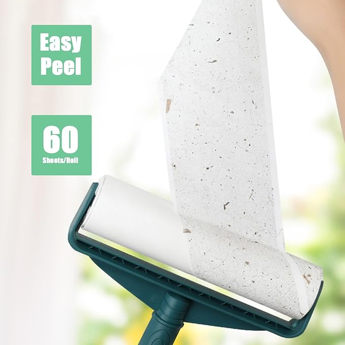 7.5 inch Lint Roller Refills Only, Pet Hair Remover Refills for Clothes Carpet Floor Couch, Extra Sticky Lint Brush Roller Refills, Pack of 5 Rolls, Total 300 Sheets (7.5'' Wide)