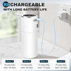 Automatic Soap Dispenser Liquid for Bathroom: 14 OZ Wall Touchless - Plastic White 4-Level Adjustable Modern Auto Electric Soap Dispenser - Kitchen Hand Dish Lotion Kids Family