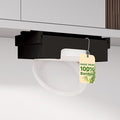 Paper Plate Dispenser Under Cabinet - 10 inch Bamboo Paper Plate Dispenser, Kitchen Counter Vertical Holder Organizer Countertop Caddy Black