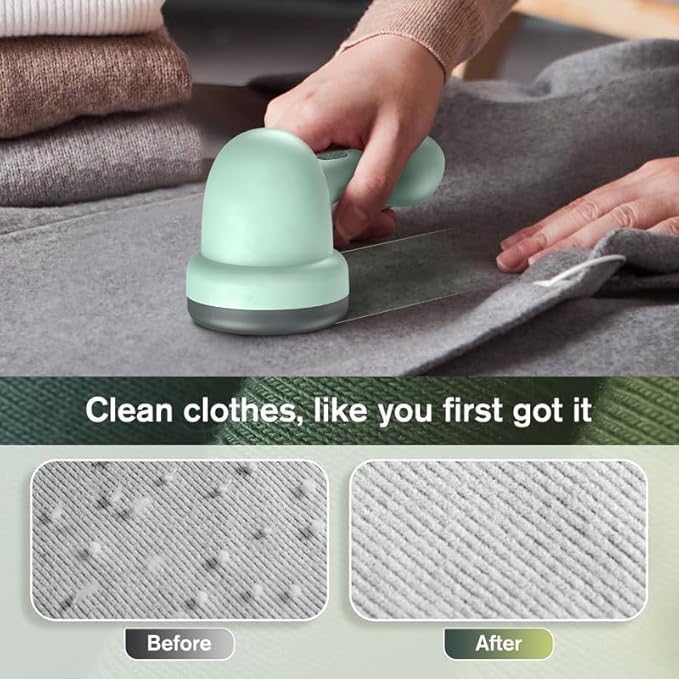 Fabric Shaver, Lint Remover for Clothes, Electric Lint Shaver with 6-Leaf Blades, Sweater Shavers to Remove Pilling for Clothing, Couch, Furniture, Fuzz, Lint Ball, Pillings, USB Rechargeable