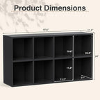 YESHOMY 8 Black Cube Bookcase, Open Frame 2-Tier Book Shelf, Bookshelf Storage Organizer with Adjustable Shelves for Organization, Room Decor