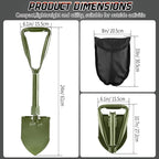 Digging Shovel - 24'' Lightweight Folding Shovel High Carbon Steel Portable Digging Trowels for Outdoor Camping Backpacking Hiking Car EmergencHome Garden (Olive)
