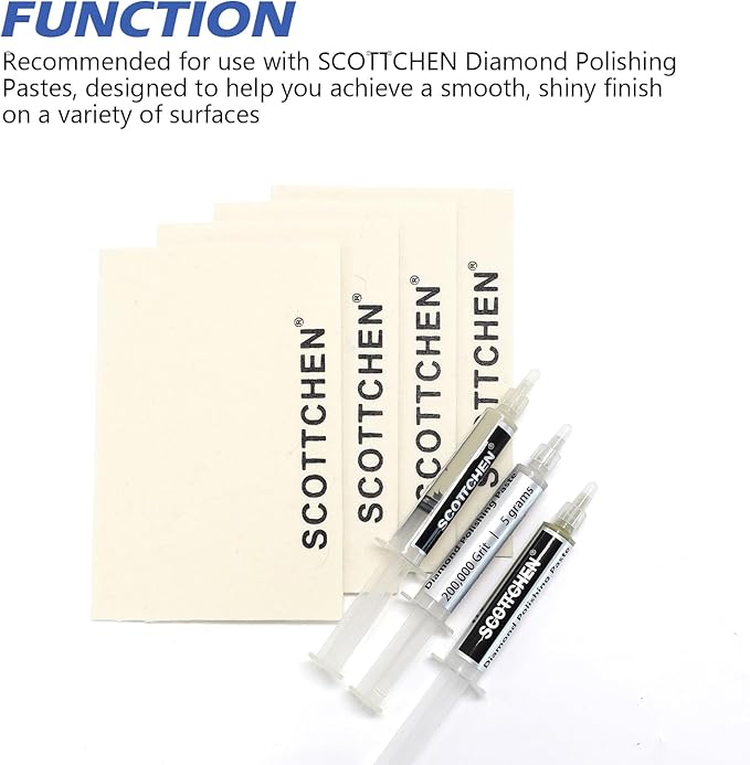 SCOTTCHEN 4Pcs Wool Cloths for Buffing,Polishing and Lapping, 6" x 4" x 1.55mm,Ideal for Lapidary, Jewelry,Glass,and Metalworking ect.