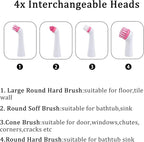 Electric Cleaning Brush with 4 in 1 Multiple Brush Heads,Indoor Household Cordless Motorized Brush for Bathroom Toilet Kitchen Tile Crevice