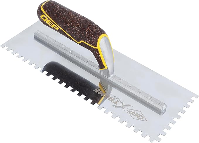 QEP Xtreme Cork Handle Stainless Steel Trowel Square Notch 1/4" x 1/4" x 1/4"