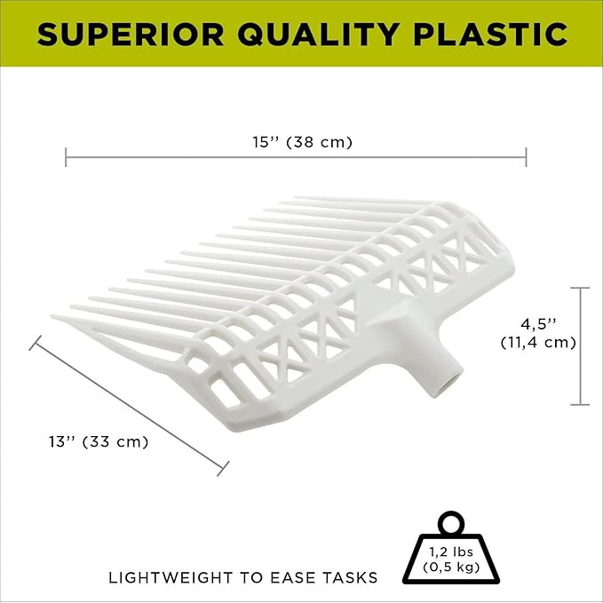 Pro Manure Fork Head Without Handle - Ultra Strong and Stable - Teeth Length: 7 3/4'' - Premium Pitchfork Replacement Head - White (2 Units)