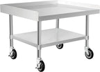 HARDURA Stainless Steel Equipment Work Stand 30" x 36" Prep Table with Under Shelf and Caster for Commercial & Workplace, Home, Hotel, Garage
