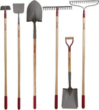 KYLIN 6-Piece Pro Long Ash Handle Garden Tools Set for Landscaping Agricture or Backyard,14-Gauge Shovels,Forged Rakes,Forged Weeding Hoe Sidewalk Scraper,
