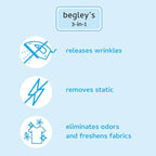 Begley's 3-in-1 Wrinkle Remover, Quick Fix Wrinkle Release, Static Cling Remover, Odor Eliminator and Fabric Refresher Spray - USDA Certified Biobased - Citrus, 3 oz Travel Size