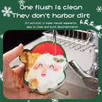 Cartoon Christmas Kitchen Sponges Reusable, Dish Sponge for Washing Dishes,Heavy Duty Scrub Sponge,Double-Side Design, Durable & Long-Lasting with Hign Density Sponge,4pack (Christmas sponges)