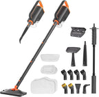 Steam Mop Cleaner with Detachable Handheld Steamer, 20 in 1 Steam Cleaner with Multiple Accessories, Detachable Water Tank, Microfiber Pads for Floor, Tiles, Carpet and Grout Cleaning (Grey)