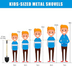 2PCS 27" Kids Shovels, Wood Handle & Metal Head Shovels for Digging Sand, Great for Beach & Garden