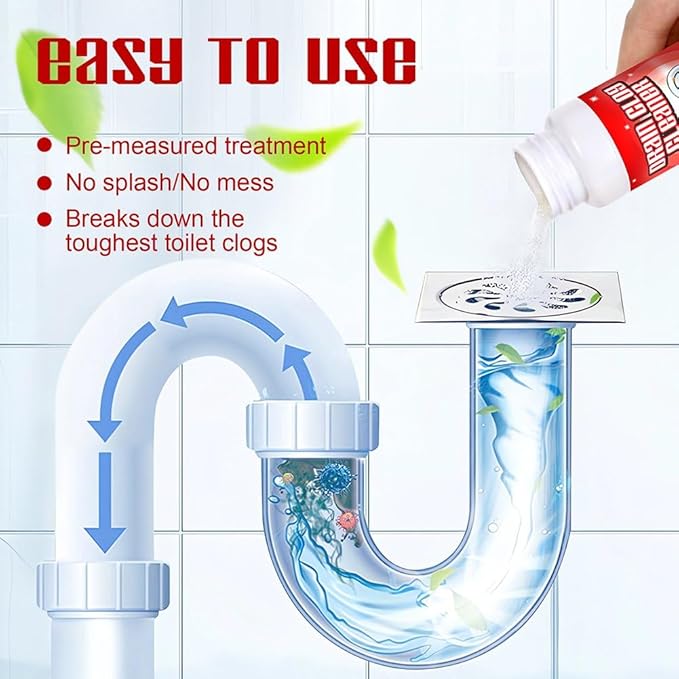 4Pack Safe & Powerful Upgraded Sink Drain Cleaner - Multi-Purpose Pipe Unclogging Agent for Kitchen and Home Drains