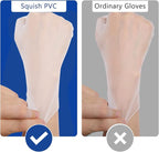 squish Disposable Gloves, 100 Count 4 mil Clear Vinyl Gloves Latex Free Powder-Free Health Glove Cleaning Rubber Glove for Kitchen Cooking Cleaning Food Handling, Medium