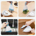 Dust pan Broom Brush Dustpan - Small Broom and Dustpan Set,Mini Broom and Dustpan,Small Dustpan and Brush Set for Home Cleaning, Sofa, Desk, Guinea Pig Cage, Cat Litter etc.（Light Blue）