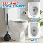 Heavy Duty Toilet Plunger - Powerful Clog Removal,Plungers for Bathroom,Bathroom Accessories,Cleaning Supplies,Home Essentials,Bathroom Decor,Toilet Bowl Cleaners,Black