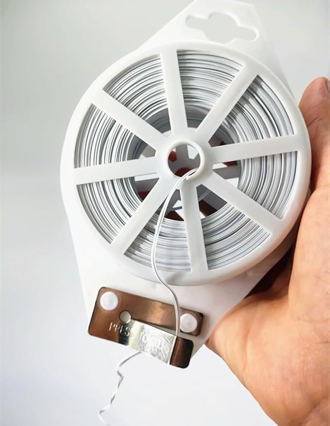 656ft (200m) Twist Ties, Garden Plant Ties with Cutter, Reusable Multifunctional Plant Ties, Fixing Vines Plant Support for Gardening Home Office(White)