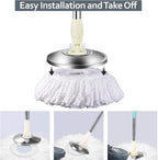 6 Pack Mop Heads Replacements Washable Microfiber Spin Mop Refill Cleaning Supplies for Home, Office, Industrial and Commercial Use,Compatible with Hurricane,Mopnado Spin Mop