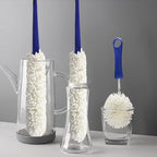 KUWAN Bottle Cleaning Brush Multi-Function Household Tools Flexible Bottle Scourer for Some Decanters, Goblets, Glasses, Cups (Middle Length)
