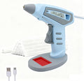 Cordless Hot Glue Gun Kit Includes 30 Hot Glue Sticks, Switch with 10W Drip-proof Design with 15-Second Fast Heating, Suitable for DIY Crafts, Fabric, Wood & Home Repairs (Blue)