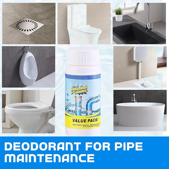 2026 Upgraded Sink Drain Cleaner, Multi-functional Sink and Drain Cleaner Powder Cleaning, Drains Foam Cleaner, Powerful Pipe Dredging Agent for Home Kitchen Toilet (1Pcs)