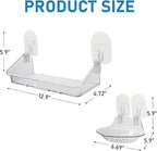 Acrylic Clear Shower Caddy Soap Dish 2pack Small Size 12.9"L 4.7"W 5.9"H Acrylic Shelves No Need To Drill Wall Adhesive Shelves With Self- Adhesive Tape For Bathroom Kitchen Rv(Shower Caddy S)
