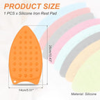 PATIKIL Silicone Iron Rest Pad, Multipurpose Hot Heat Resistant Iron Rest Plate Protective Pad for Ironing Board Hot Resistant Steamer Steam Compact Mat, Orange