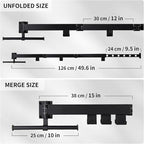 Wall Mounted Clothes Drying Rack,Drying Rack Clothing Wall Mount with Foldable Features(Tri-Fold),Space Saver,Wall Mounted Drying Rack for Laundry Balcony Bathroom (Black)