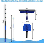 26FT+ Professional Window Cleaning Kit,High Reach Duster Kit,Spider Web Duster,with 20 ft Telescopic Pole 2 in 1 Window Cleaning Squeegee Kit for Outdoor & Indoor Cleaning