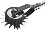 Wheeled Lawn Edger, Hand Garden Edger with Stainless Steel Handle, 26x4.5x15cm, Paint Coated Serrated Blade, for Overgrown Weeds (4 Sections)