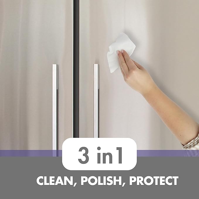 Swanky Stainless Steel Cleaner Wipes - Grime & Grease Remover Kitchen Cleaning Supplies - Clean & Shine, For Stove Top, Refrigerator, Sink, Oven, & Household Appliances - Soft Wipes, 60 Count