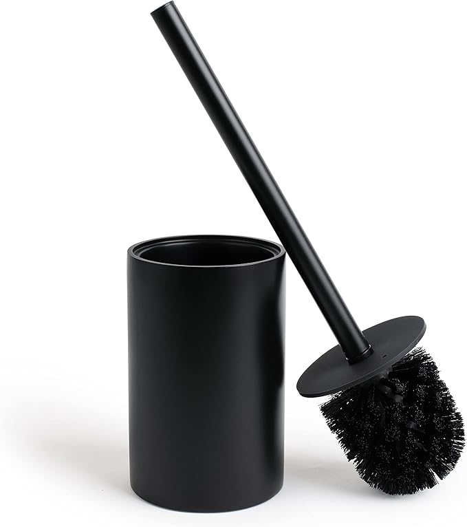 Matte Black Toilet Bowl Brush for Bathroom with Holder - Bathroom Cleaner Scrubber with Sleek Design, Sturdy, and Durable Bristles