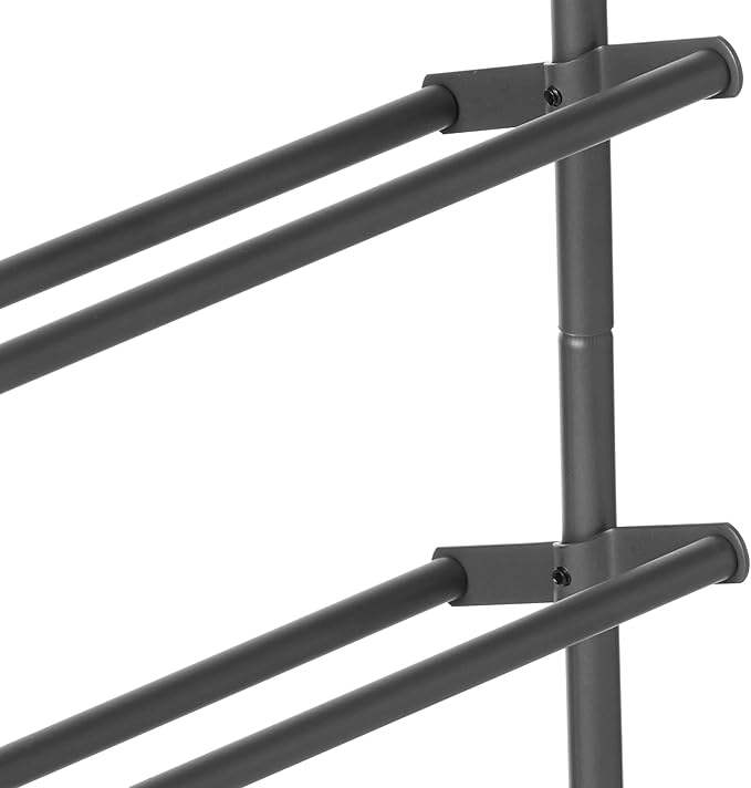 Whitmor 6905-6019 6 Shelf Over The Door Gunmetal Gray Shoe Rack, 7.5x22.625x41.80