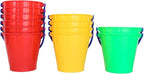Spielstabil 12 Pack Large Sand Pail Beach Toy (6 Red, 4 Yellow, 2 Green) - Holds 2.5 Liters - Made in Germany