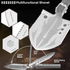 Survival Shovel Survival Axe, Camping Folding Shovels Hatchet with 19.2-37.8inch Lengthened Handle Enlarged Shovelhead High Carbon Steel with Storage Pouch for Camping Cycling Hiking