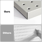48x24 inch Gray Metal Pegboard Kit for Wall Organization with Hooks, Pegboard Bins, and Utility Tools Storage Board, Efficient Tool Organizer Peg Board