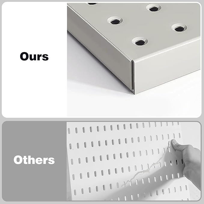 48x24 inch Gray Metal Pegboard Kit for Wall Organization with Hooks, Pegboard Bins, and Utility Tools Storage Board, Efficient Tool Organizer Peg Board
