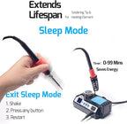 WEP 927-IV Soldering Station Kit High-Power 110W with 3 Preset Channels, Sleep Mode, LED Magnifier, 5 Extra Iron Tips, Tip Cleaner, 2 Helping Hands, Tip Storage Slots, Lead-free Solder Wire, Tweezers