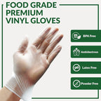 GORILLA SUPPLY Disposable Heavy Duty Vinyl Gloves Latex & Powder Free, BPA Free Food Safe, 100, 300, 1000, S, M, L, XL