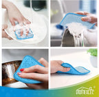 HOMEXCEL 12 Pack Scrub & Wipe Cloths, Scrub Sponges with Non-Scratch Wire Dishwashing Rag for Kitchen, All-Purpose Cloth for Dishes, Pots, Pans, Non-Stick Cookware, Countertops (Blue)