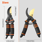 Garden Shears, Pruning Clippers, Professional Straight Blade Hand Shears Heavy Duty, Hedge Shears, 8" Hand Clippers with Rubberized Handles, Plant Trimming Scissors for Gardening, Shrub