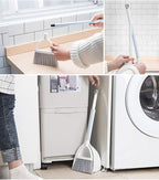 Mini Broom and Dustpan, Home Kitchen Sweeping for Kids(White+Gray)